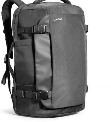 tomtoc Travel Backpack 40L, TSA Friendly Flight Approved Carry-on Luggage Hand Water-resistant Lightweight Business Rucksack, Durable Large Weekender Bag Daypack Fits 17.3 Inch Laptop